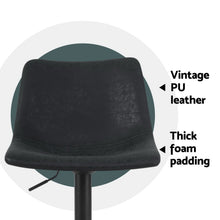 Load image into Gallery viewer, Artiss 4x Bar Stools Vintage Leather Swivel Gas Lift Black
