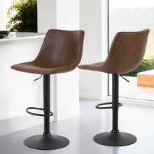 Load image into Gallery viewer, Artiss 4x Bar Stools Vintage Leather Swivel Gas Lift Brown
