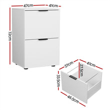 Load image into Gallery viewer, Artiss Filing Cabinet Files Storage Office Shelves File Organiser White 2 Drawer
