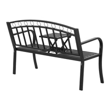 Load image into Gallery viewer, Gardeon Outdoor Garden Bench Seat Loveseat Steel Foldable Table Patio Furniture Black
