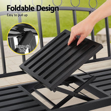 Load image into Gallery viewer, Gardeon Outdoor Garden Bench Seat Loveseat Steel Foldable Table Patio Furniture Black
