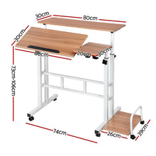 Load image into Gallery viewer, Artiss Laptop Desk Table Adjustable Light Wood 80CM
