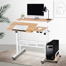 Load image into Gallery viewer, Artiss Laptop Desk Table Adjustable Light Wood 80CM
