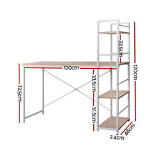 Load image into Gallery viewer, Artiss Computer Desk Shelf Oak 120CM
