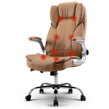 Load image into Gallery viewer, Artiss 8 Point Massage Office Chair PU Leather Espresso
