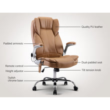 Load image into Gallery viewer, Artiss 8 Point Massage Office Chair PU Leather Espresso
