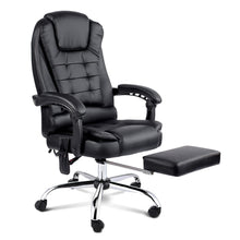Load image into Gallery viewer, Artiss 8 Point Massage Office Chair PU Leather Footrest Black
