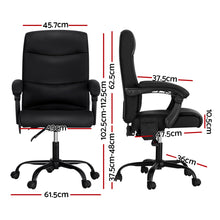 Load image into Gallery viewer, Artiss 2 Point Massage Office Chair PU Leather Black
