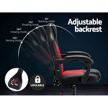 Load image into Gallery viewer, Artiss 2 Point Massage Gaming Office Chair PU Leather Red
