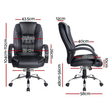 Load image into Gallery viewer, Artiss Executive Office Chair Leather Tilt Black
