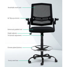 Load image into Gallery viewer, Artiss Office Chair Drafting Stool Mesh Chairs Black
