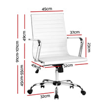 Load image into Gallery viewer, Artiss Office Chair Conference Chairs PU Leather Mid Back White
