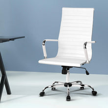 Load image into Gallery viewer, Artiss Office Chair Conference Chairs PU Leather High Back White
