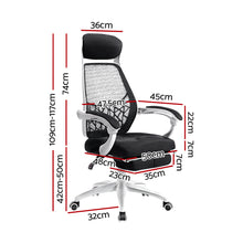 Load image into Gallery viewer, Artiss Mesh Office Chair Recliner Black White
