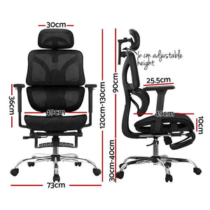 Artiss Ergonomic Office Chair Footrest Black