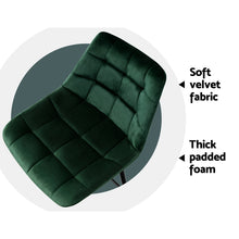 Load image into Gallery viewer, Artiss 2x Bar Stools Velvet Chairs Green
